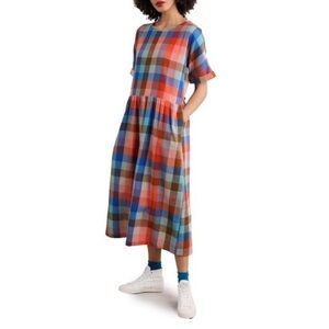 Blue Brouse Organic Cotton Check MIDI Dress 12
